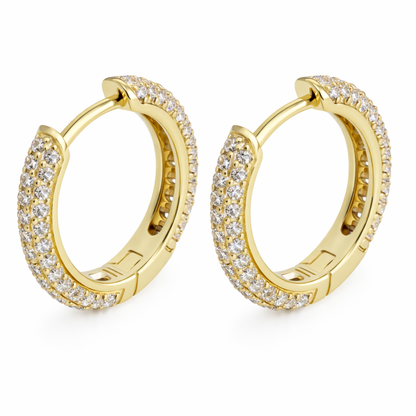 Kolczyki Crystal Hoop S925 Złote Damskie