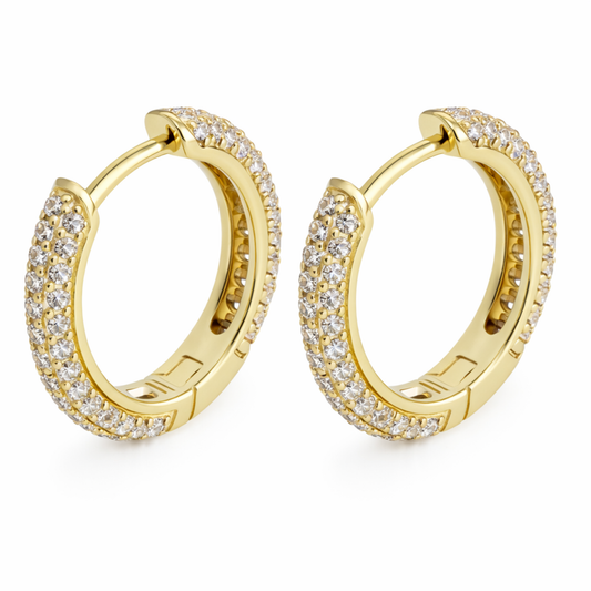 Kolczyki Crystal Hoop S925 Złote Damskie