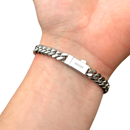 Bransoletka Cuban Białe Złoto - 8mm