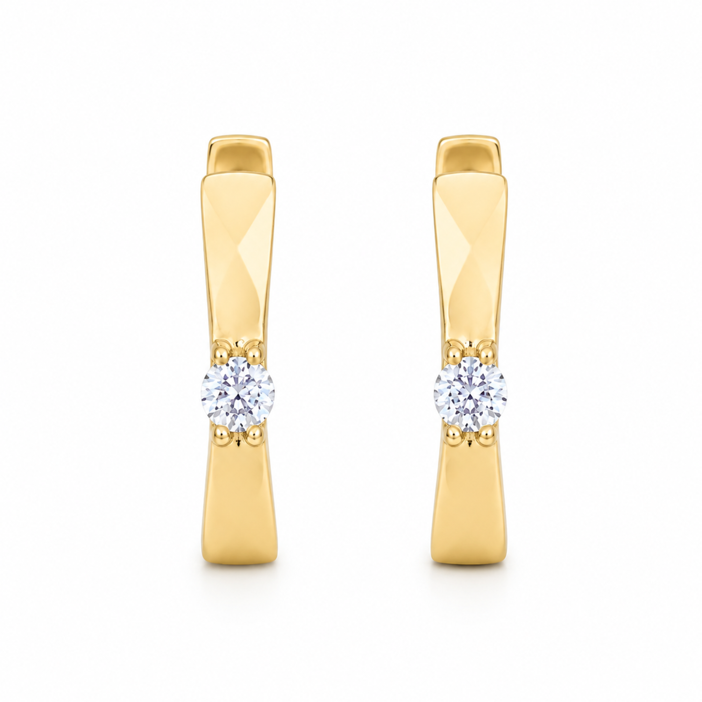 Kolczyki Solitaire Hoop S925 Złote Damskie