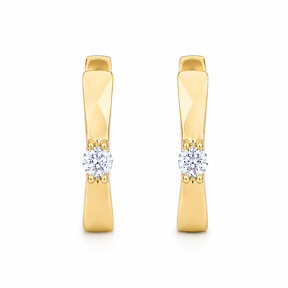 Kolczyki Solitaire Hoop S925 Złote Damskie