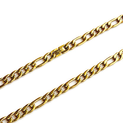 Łańcuch Figaro Złoty - 9mm