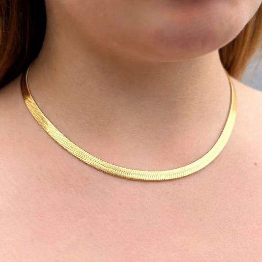 Łańcuszek Żmijka Złoty Damski - 5mm