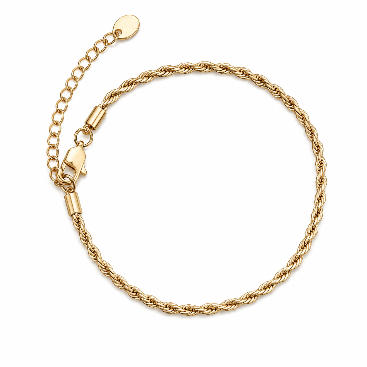 Bransoletka na Nogę Rope 3mm Złota Damska