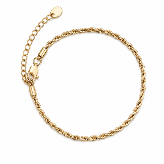 Bransoletka na Nogę Rope 2mm Złota Damska