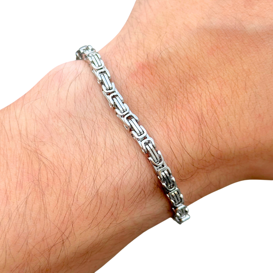 Bransoletka Królewska Białe Złoto - 4 mm