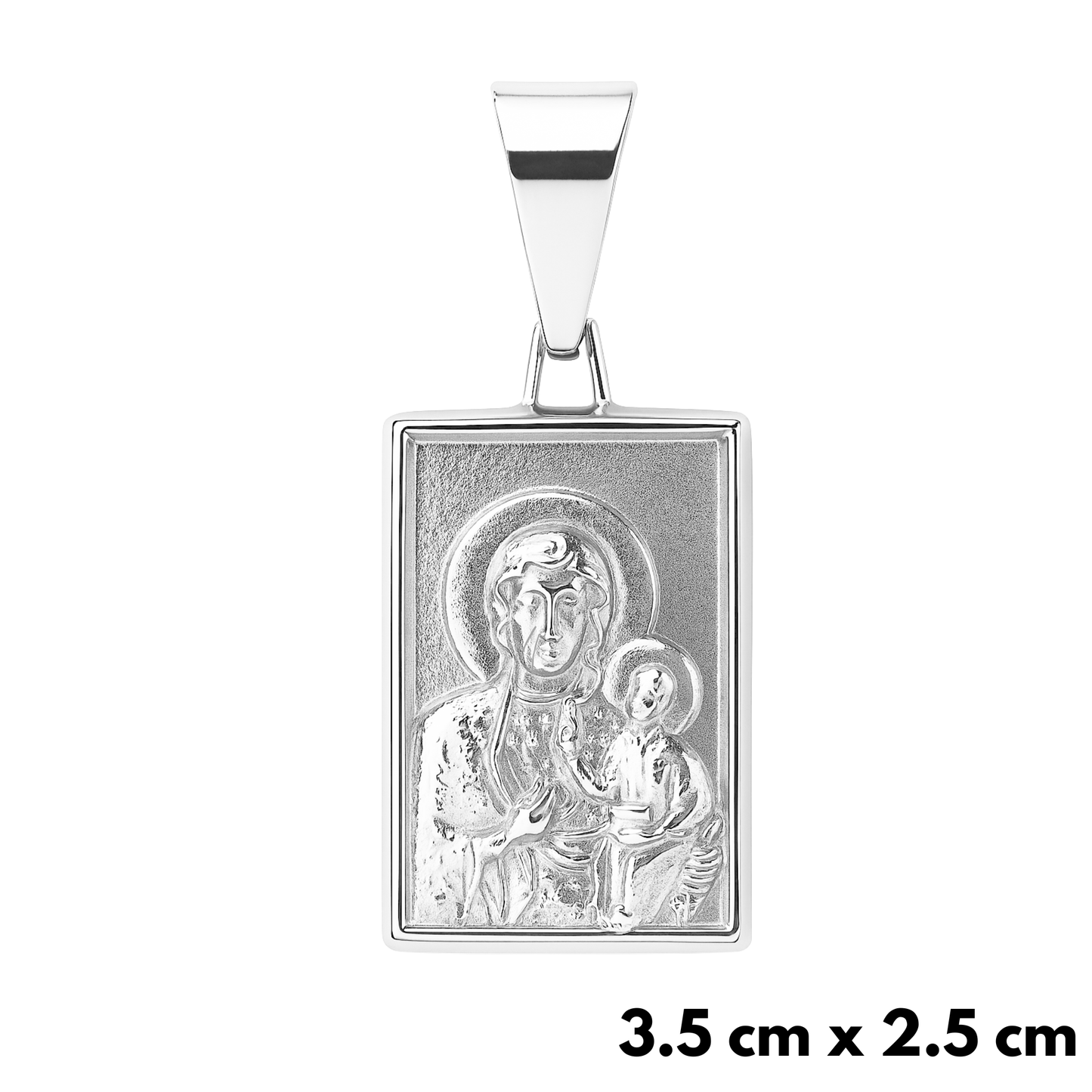 Zawieszka Maria Boska Częstochowska Białe Złoto
