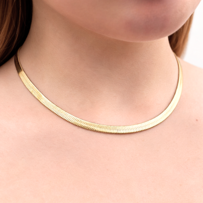 Łańcuszek Żmijka Złoty Damski - 5mm