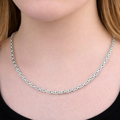 Łańcuch Królewski Białe Złoto Damski - 4mm