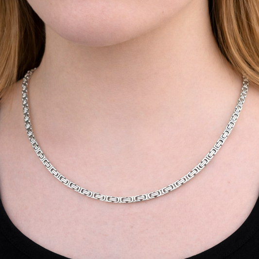 Łańcuch Królewski Białe Złoto Damski - 4mm