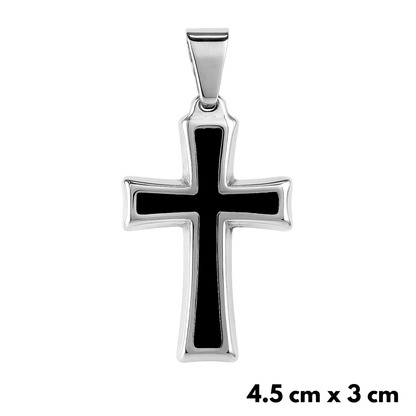 Zawieszka Black Cross Białe Złoto