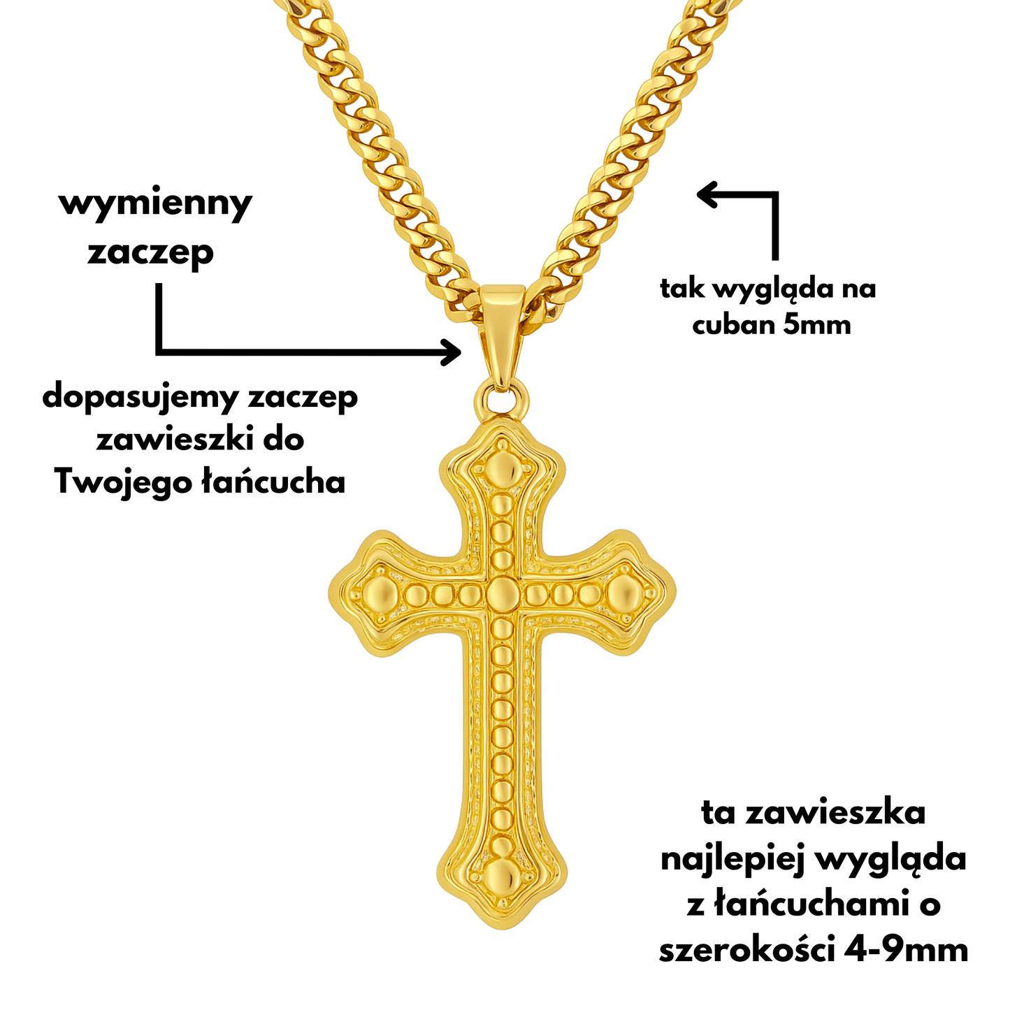 Clean Cross Gold Pendant