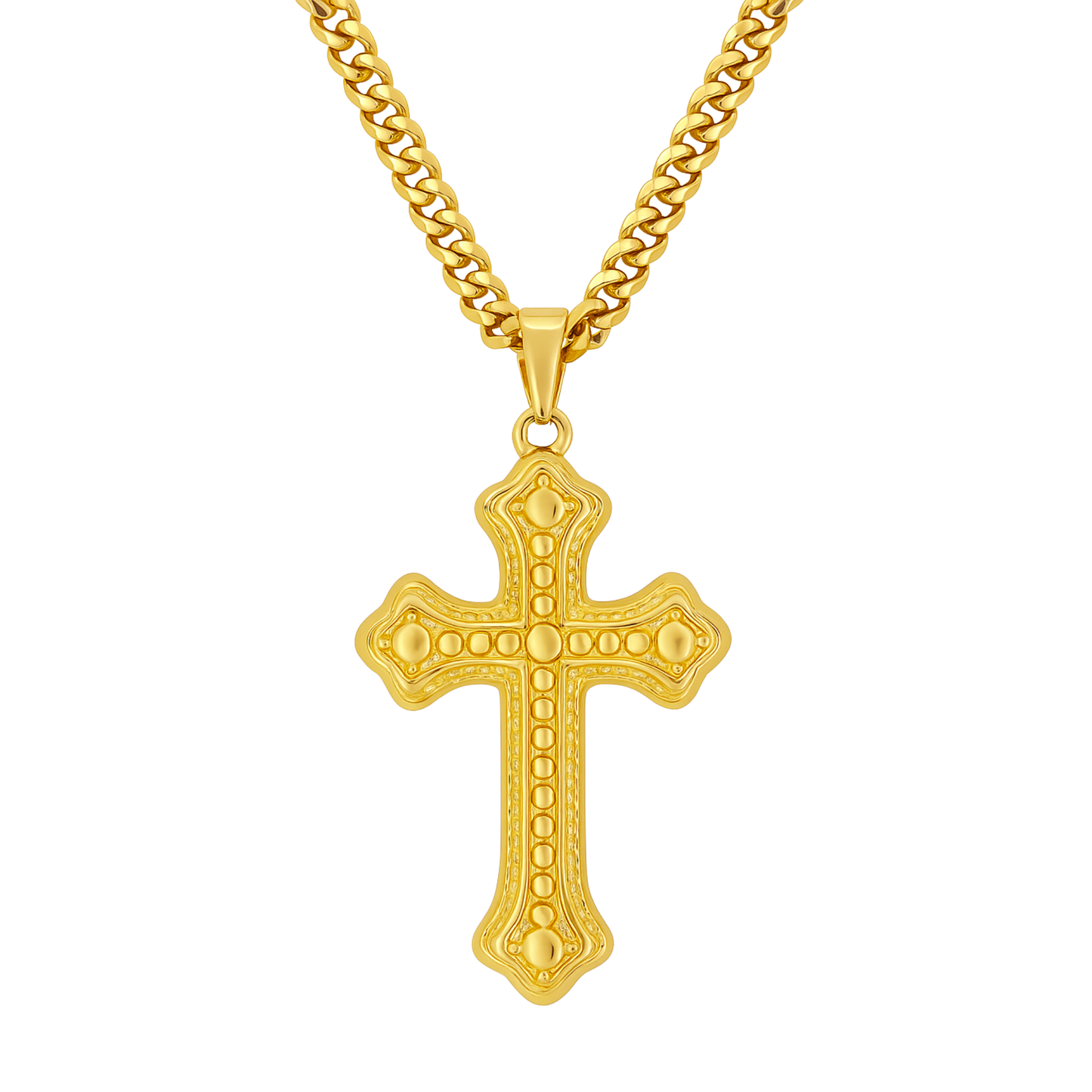 Clean Cross Gold Pendant