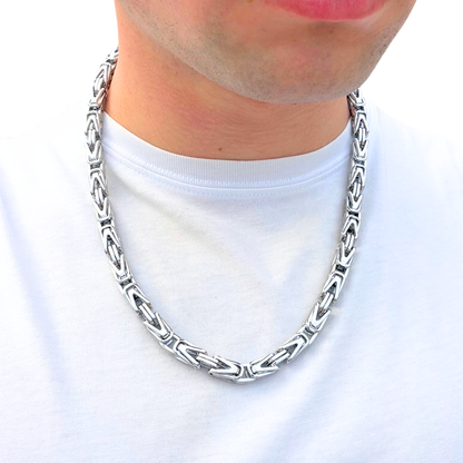 Łańcuch Cesarski Białe Złoto - 8mm