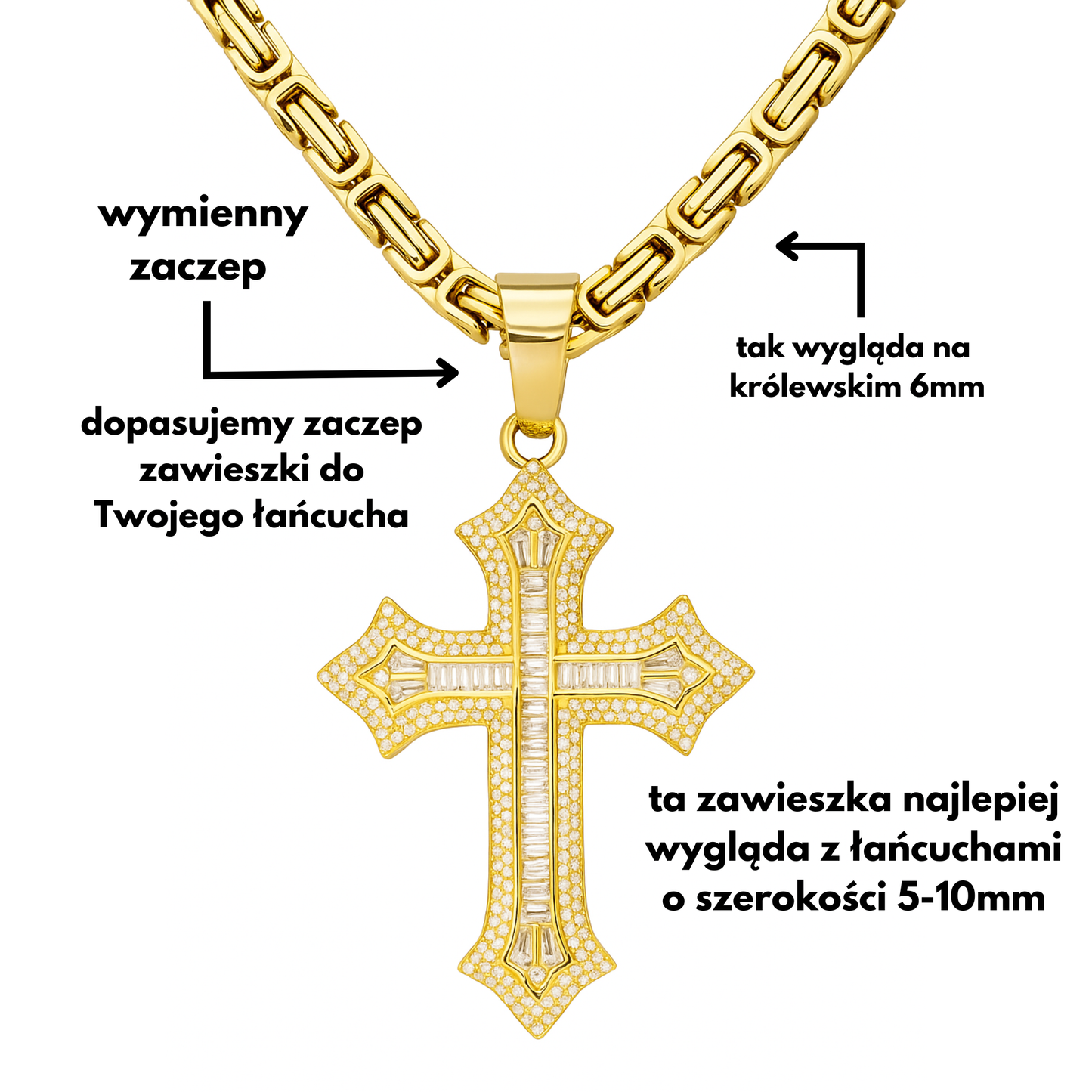 Zawieszka Classic Cross Złota