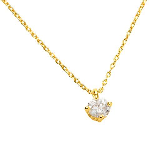 Naszyjnik Crystal z Moissanitem S925 Złoty Damski