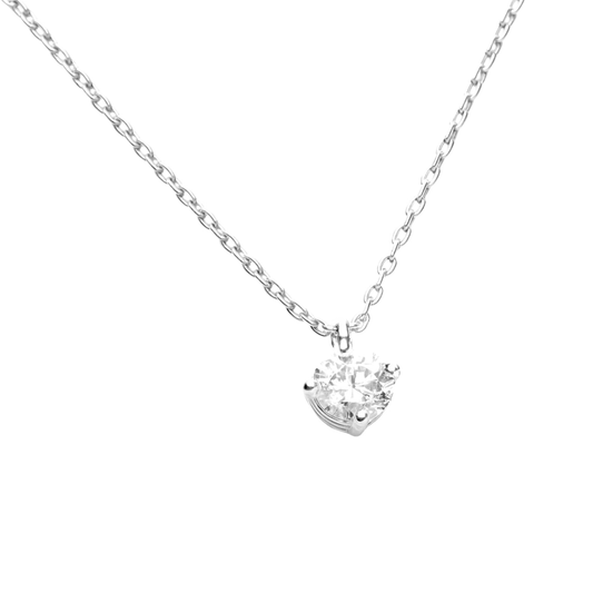 Naszyjnik Crystal z Moissanitem S925 Białe Złoto Damski