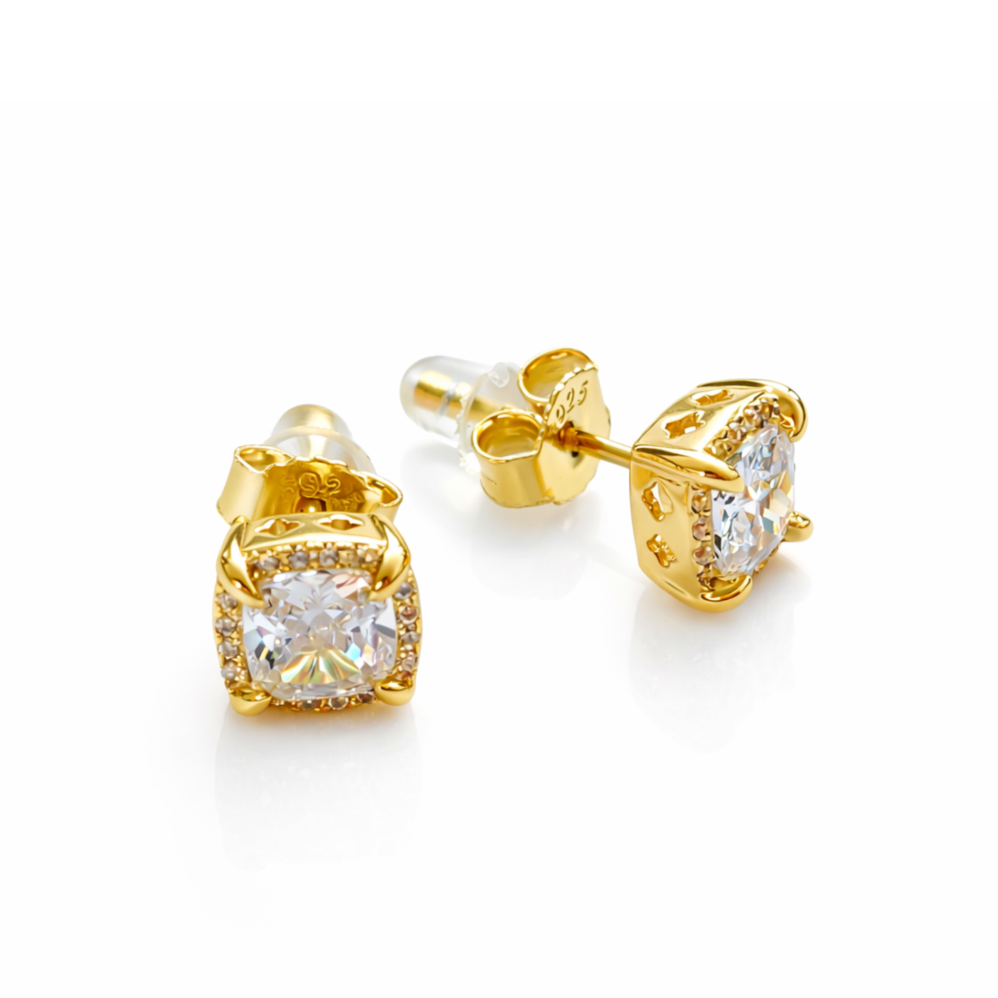 Kolczyki Square S925 Złote Damskie