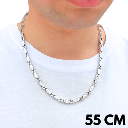 Łańcuch Magnacki Białe Złoto - 5mm