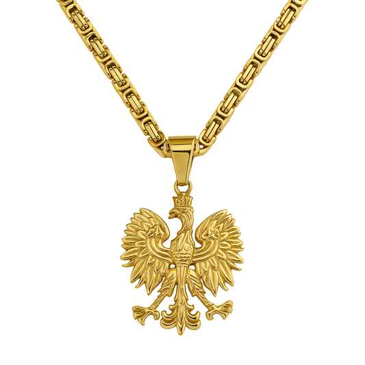 ZESTAW - Królewski Złoty 4mm + Zawieszka Orzeł Złota