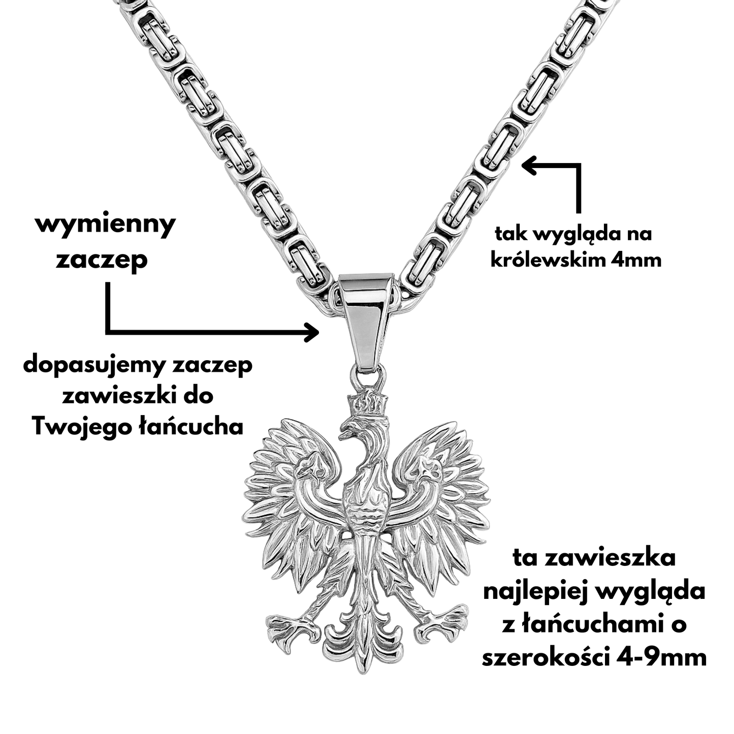 Zawieszka ORZEŁ Białe Złoto