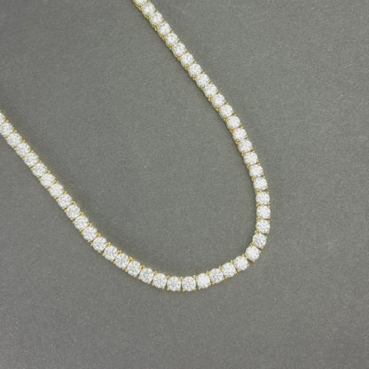 Łańcuch Tennis Złoty - 5mm