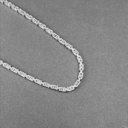 Łańcuch Królewski Białe Złoto - 4mm