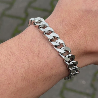 Bransoletka Cuban Białe Złoto - 12mm