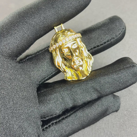 Zawieszka Jezus Diamond Crown Złota