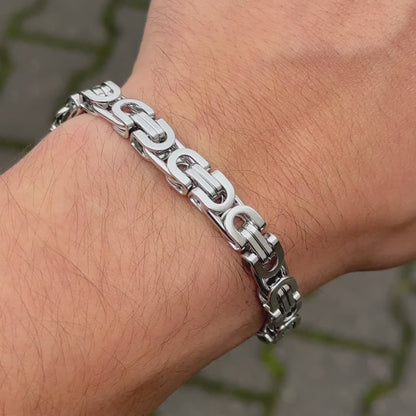 Bransoletka Szlachecka Białe Złoto - 8mm