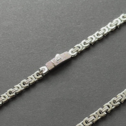 Łańcuch Szlachecki Białe Złoto - 8mm
