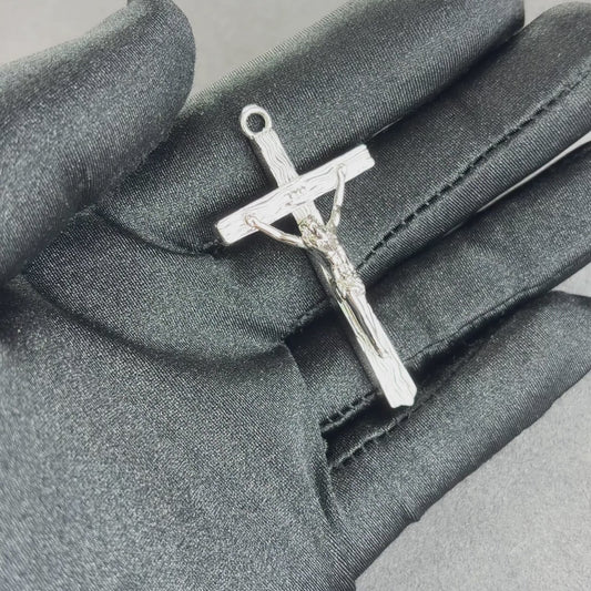 Zawieszka Savior Cross Białe Złoto