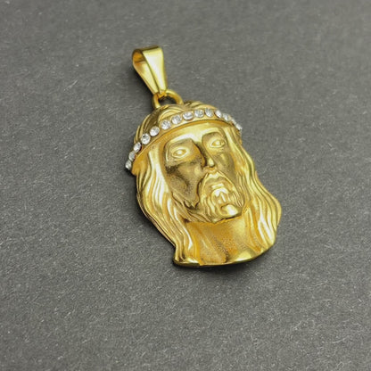 Zawieszka Jesus Diamond Crown Złota