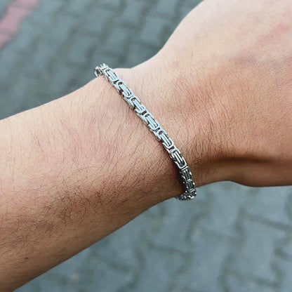 Bransoletka Królewska Białe Złoto - 4 mm