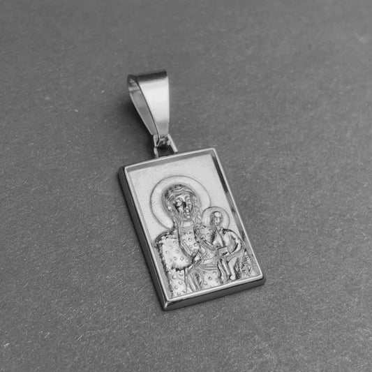 Zawieszka Matka Boska Częstochowska Białe Złoto