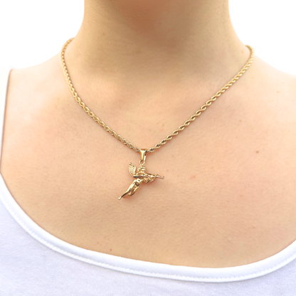 ZESTAW - Rope Złoty 3mm + Zawieszka Angel Złota