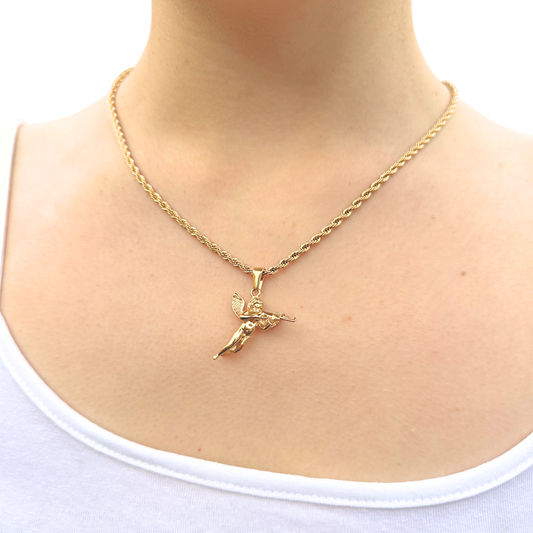 ZESTAW - Rope Złoty 3mm + Zawieszka Angel Złota