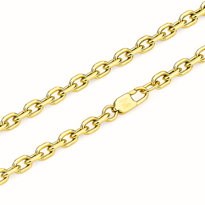 Łańcuch Ankier Złoty - 4mm