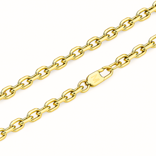 ZESTAW - Ankier Złoty 4 mm + Zawieszka Diamond Cross Złota