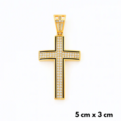 ZESTAW - Rope 6 mm Złoty + Zawieszka Glory Cross Złota
