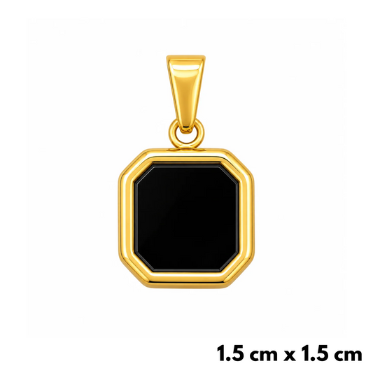 Zawieszka Black Octagon Złota